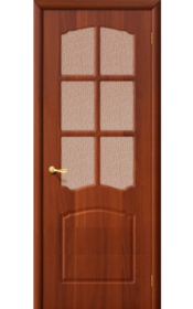 Межкомнатные двери ПВХ , Ламинированные Классика Остекленная Итальянский Орех