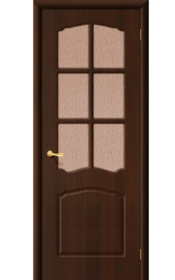Межкомнатные двери ПВХ , Ламинированные Классика Остекленная Венге